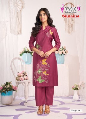 Mystic 9 Sunaina Vol 1 Vertican Dyed Straight Cut Co-Ord Set co ord set catalogs