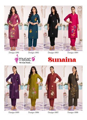 Mystic 9 Sunaina Vol 1 Vertican Dyed Straight Cut Co-Ord Set co ord set catalogs