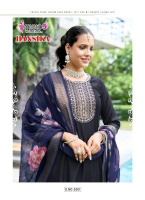 Mystic 9Hansika Vol 2  Exclusive Heavy Gadhval Embroidered Suit Bottom with Digital Chanderi Dupatta Wholesale kurtis catalogs