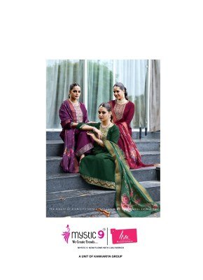 Mystic 9Hansika Vol 2  Exclusive Heavy Gadhval Embroidered Suit Bottom with Digital Chanderi Dupatta Wholesale kurtis catalogs