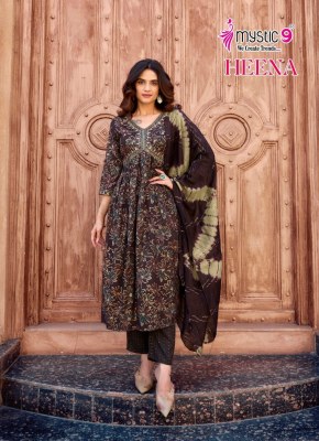 Mystic 9 By Heena Vol 9 Most Exclusive Rayon Capsule Foil Print Aaliya Cut kurti  New Collcetion kurtis catalogs