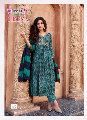 Mystic 9 By Heena Vol 9 Most Exclusive Rayon Capsule Foil Print Aaliya Cut kurti  New Collcetion kurtis catalogs