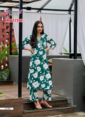 Mystic9 Kareena Vol 1 Rayon Katha Print Coord Set Premium Embroidered Kurti with Plazzo Pants Wholesale kurtis catalogs