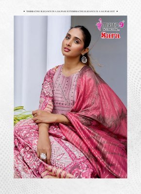 Mystic9 Sara Vol 18 Nyra Cut Kurti Pant with Dupatta Heavy Rayon Foil Print And Embroidered Neck Chanderi Cotton Dupatta Wholesale kurti pant with dupatta Catalogs