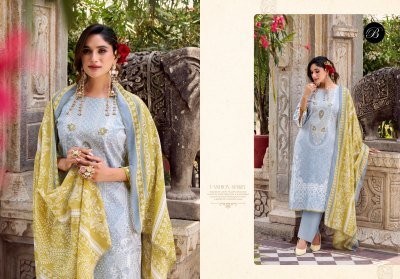 NAIRA VOL 115 by BelliZa Designer Studio Premium 100  Pure Cotton Top with Heavy Self Embroidery Digital Print MAL MAL Cotton Dupatta and Cotton Botto readymade suit catalogs