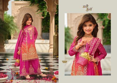 NANNI-MUNNI ROYAL-BLOSSOMS Kids Wear 3-Piece Chinon Palazzo Set Fancy Palazzo suit catalogue