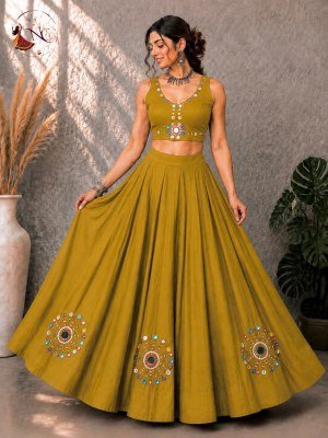 NC Navratri Collection Khelaiya Roman Silk Lehenga Choli with Heavy Real Mirror Hand Work lehenga choli catalogs