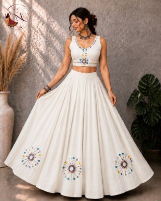 NC Navratri Collection Khelaiya Roman Silk Lehenga Choli with Heavy Real Mirror Hand Work lehenga choli catalogs