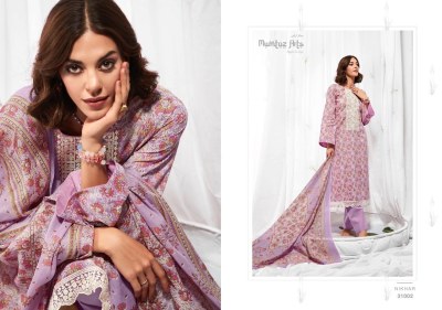 NIKHAR by Mumtaz arts pure lawn cambric embroidered  dress material catalogue  dress material catalogs