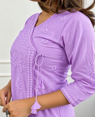 NOOR-E-CHIKANKARI ANGRAKHA Shifli Luxe Cotton Angrakha Size wise Combo Set
