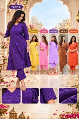 NOOR-E-CHIKANKARI ANGRAKHA Shifli Luxe Cotton Angrakha Size wise Combo Set
