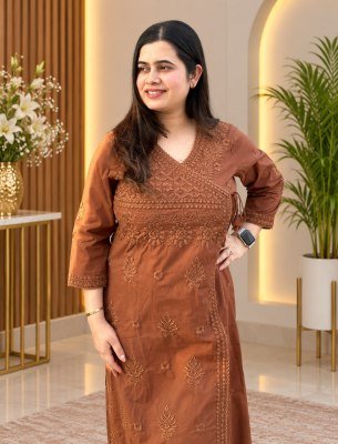 NOOR-E-CHIKANKARI ANGRAKHA Shifli Luxe Cotton Angrakha Size wise Combo Set