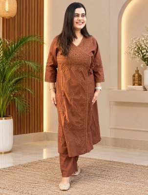 NOOR-E-CHIKANKARI ANGRAKHA Shifli Luxe Cotton Angrakha Size wise Combo Set