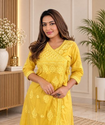 NOOR-E-CHIKANKARI ANGRAKHA Shifli Luxe Cotton Angrakha Size wise Combo Set