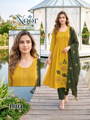 NOOR Vol-1 Mal Silk Embroidery Sequance  Kurti 3-Piece Set kurti pant with dupatta Catalogs