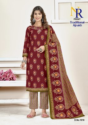 NR lunch Ajarakh printed pure cotton readymade suit collection readymade suit catalogs