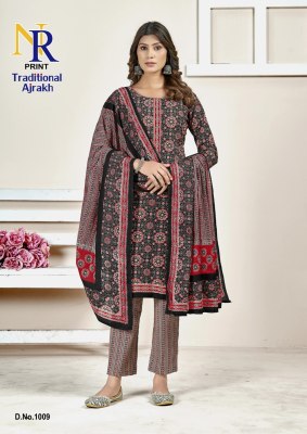 NR lunch Ajarakh printed pure cotton readymade suit collection readymade suit catalogs