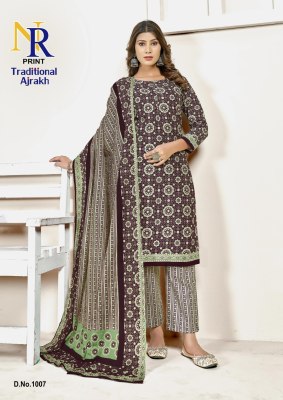 NR lunch Ajarakh printed pure cotton readymade suit collection readymade suit catalogs