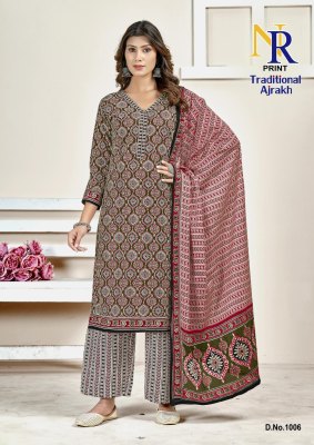 NR lunch Ajarakh printed pure cotton readymade suit collection readymade suit catalogs