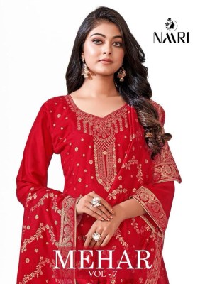 Naari present Mehar 7 pure muslin jacaured pakisatni suit catalogue at wholesale price pakistani suit catalogs