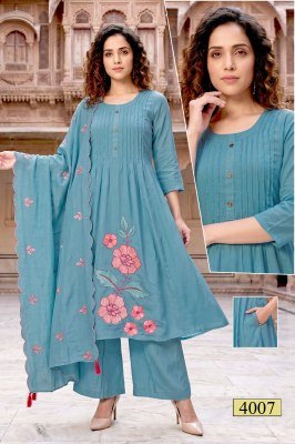 Naaz Vol 1 Roman Silk Heavy Embroidery Sequence Work Designer 3 Piece Suit Set kurti pant with dupatta Catalogs