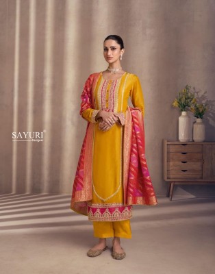 Naaz by Sayuri Designer Premium simar silk embroidered Kurti pant and dupatta collection at low price readymade suit catalogs