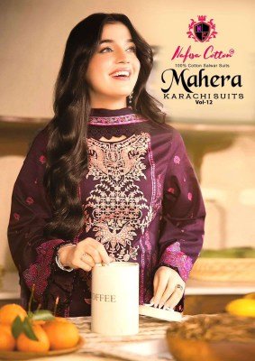 Nafisa Cotton Mahera Karachi Suit Vol 12 Readymade Catalogue Pcs Wholesale Rate  readymade suit catalogs
