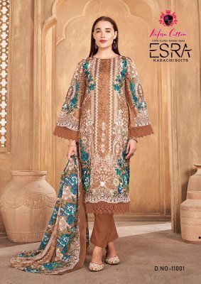 Nafisa Esra Karachi suit  Vol 11  salwar suit pure cotton catalogue pcs wholesale rate   dress material catalogs
