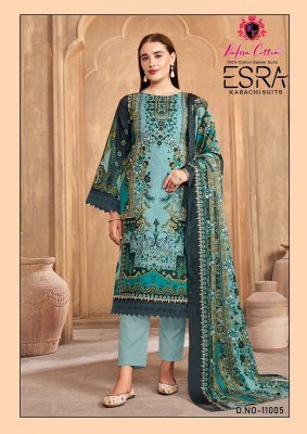 Nafisa Esra Karachi suit  Vol 11  salwar suit pure cotton catalogue pcs wholesale rate   dress material catalogs