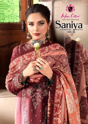 Nafisha Cotton Saniya Karachi Suits Vol 06 Pure Soft Cotton Digital Print Wholesale readymade suit catalogs