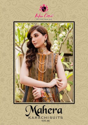Nafisha cotton by Mahera Karachi suit vol 4 unstitched dress material catalogue 