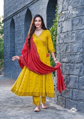 Nafiza by mitto designer anarkali reyon readymade suit catalogue at low rate readymade suit catalogs
