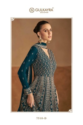 Nagma by Gulkayra Designer Real Chinon Free Sized Embroidered Gown with Dupatta collection at amavi Expo gown catalogs