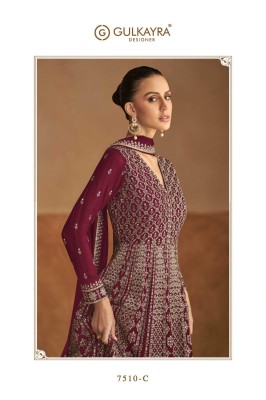 Nagma by Gulkayra Designer Real Chinon Free Sized Embroidered Gown with Dupatta collection at amavi Expo gown catalogs