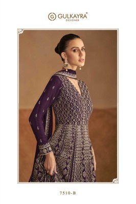 Nagma by Gulkayra Designer Real Chinon Free Sized Embroidered Gown with Dupatta collection at amavi Expo gown catalogs
