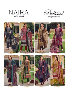 Naira vol 101 by Belliza Pure Cotton Digital printed Exclusive Dress material catalogue at affordable rate salwar kameez catalogs