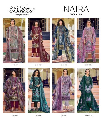 Naira vol 105 by Belliza Pre Cotton Digital printed Dress material catalogue at affordable rate salwar kameez catalogs