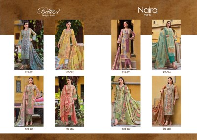 Naira vol 53 by belliza pure cotton digital printed dress material catalogue at affordable rate salwar kameez catalogs