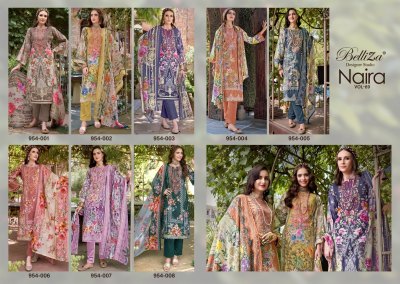 Naira vol 69 by Belliza Pure cotton exclusive digital printed dress material catalogue at low rate salwar kameez catalogs