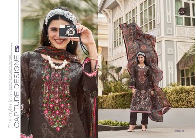Naira vol 8 by Belliza digital printed exclusive Unstitched suit catalogue at low rate dress material catalogs
