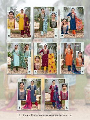 Naishaa Roman Silk Embroidered Kurta Pant Set with Digital Dupatta kurti pant with dupatta Catalogs
