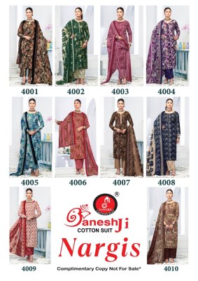 Nargis vol 4 by Ganeshji Heavy indo cotton Dress material at affordable rate  salwar kameez catalogs