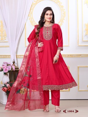 Nari vol 1 by Karishna Trends Roman silk flair readymade suit at amavie expo readymade suit catalogs
