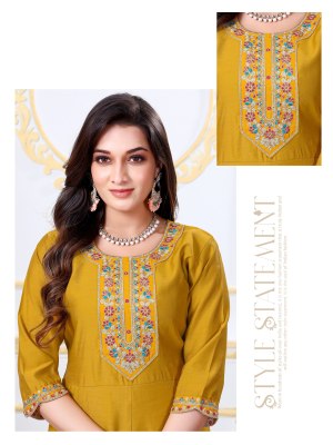 Nari vol 1 by Karishna Trends Roman silk flair readymade suit at amavie expo readymade suit catalogs
