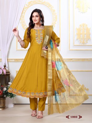 Nari vol 1 by Karishna Trends Roman silk flair readymade suit at amavie expo readymade suit catalogs