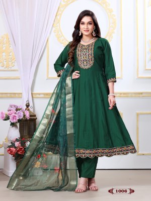 Nari vol 1 by Karishna Trends Roman silk flair readymade suit at amavie expo readymade suit catalogs
