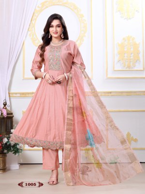 Nari vol 1 by Karishna Trends Roman silk flair readymade suit at amavie expo readymade suit catalogs