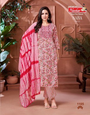 Navkar Saba Vol 11 Ethnic Suit Set  Embroidered Rayon Top, Printed Bottom With Pocket, And Chanderi Dupatta, Wholesale kurtis catalogs