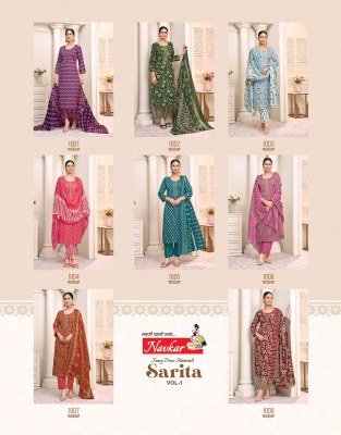 Navkar Sarita Vol 1 Malaysian Cotton Print Top And Pant with Mal Mal Printed Dupatta Wholesale kurtis catalogs