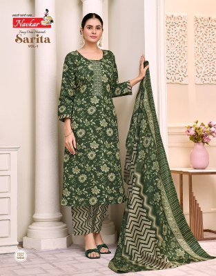 Navkar Sarita Vol 1 Malaysian Cotton Print Top And Pant with Mal Mal Printed Dupatta Wholesale kurtis catalogs